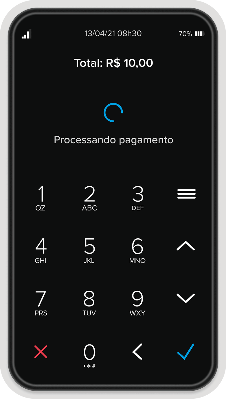 Gif da Point Air com um exemplo de pagamento aprovado.